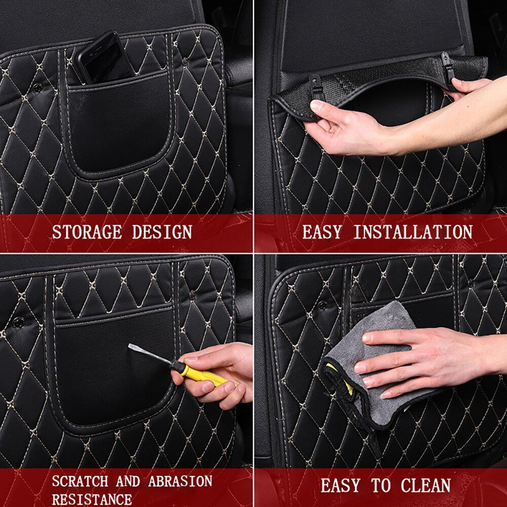 Anti-Kind-Kick Pad Voor Auto Pu Leather Seat Back Protector Cover Waterdichte Universele Accessoires Interieurs Anti Modder vuil Pads