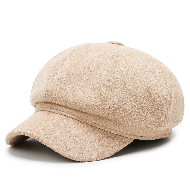 Newsboy Caps Women Gatsby Octagonal Hats Baker Peaked Beret Driving Female Sunscreen Hats Painter Tour Winter Suede Retro Cap: F