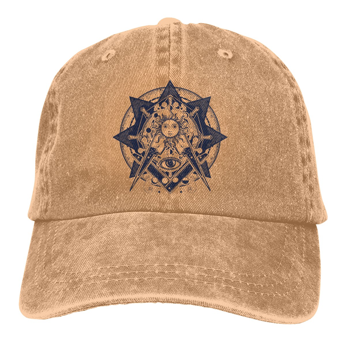 Men Women Baseball Cap All Seeing Eye Spirituality And Esoteric Cotton Snapback Dad Hat Summer Couple Hip Hop Caps: Khaki