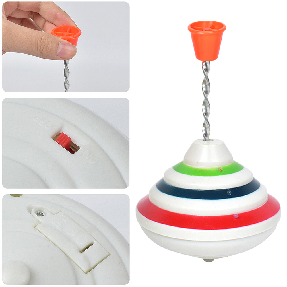 Push Down Spinning Tops Toy Met Led Music Peg-Tops Hand Spinning Gyro Speelgoed Voor Kids Jongen klassieke Elektrische Speelgoed Grappig