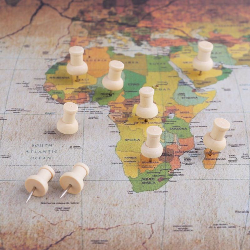 1 Doos Houten Punaise Board Pins Pushpins Tekening Foto Muur Studs Nail Kantoor Schoolbenodigdheden