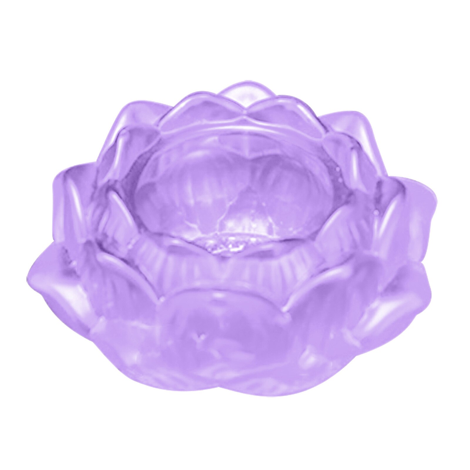 45#Crystal Glass Lotus Flower Candle Tea Light Holder Buddhist Candlestick Wedding Bar Party Valentine's Day Decor: Red