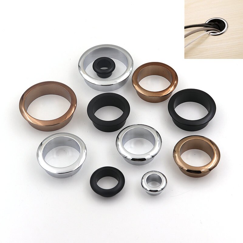2pcs 45mm Round cable grommet desk table outlet Wire Hole decorative cover protector Nylon cabinet air vent ventilation system