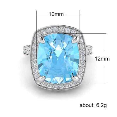 Huitan luxo céu azul zircão pedra anéis de casamento para as mulheres vintage presente de aniversário para a esposa elegante anel de jóias de noivado