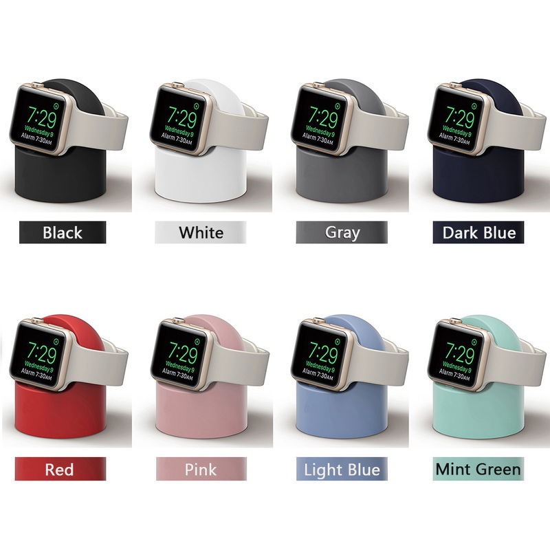 Voor Apple Watch Charger Stand Series Ultra2/10/9/8/SE/7/6/SE 49mm/45mm/44mm/42mm/41mm/40mm/38mm Duurzame Siliconen Nachtkastje Modus