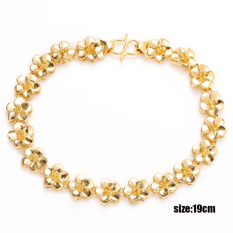 Plated 24K Gold Bracelet Multi Shape Punk Curb Cuban Chain Gold Bracelets Flowers Bangle Fox Fish Wife Fiance Collect: style-5