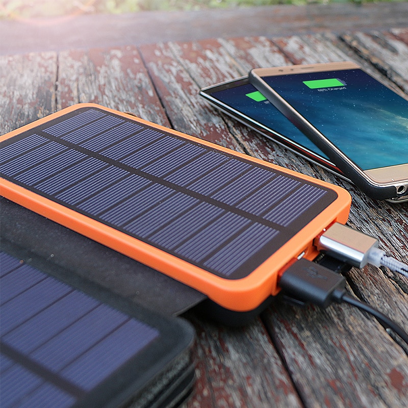 8000mAh Solare Accumulatori e caricabatterie di riserva Pieghevole Caricatore Solare Batteria Esterna di Sostegno Pacchetto Per i telefoni Cellulari Intelligenti Per il iPhone powerbank