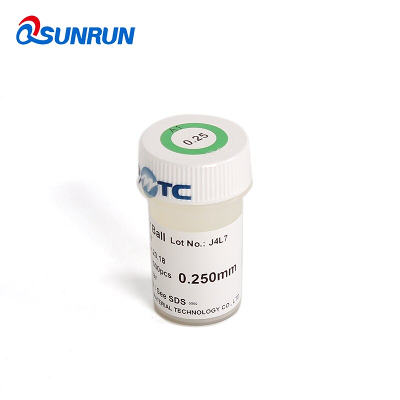 1 bouteille de 250k billes de soudure bga au plomb pmtc  sn63 pb 37 pour rebillage et retouche 0.2 0.25 0.3 0.35 0.4 0.45 0.5 0.55 0.6 0.65 0.76mm