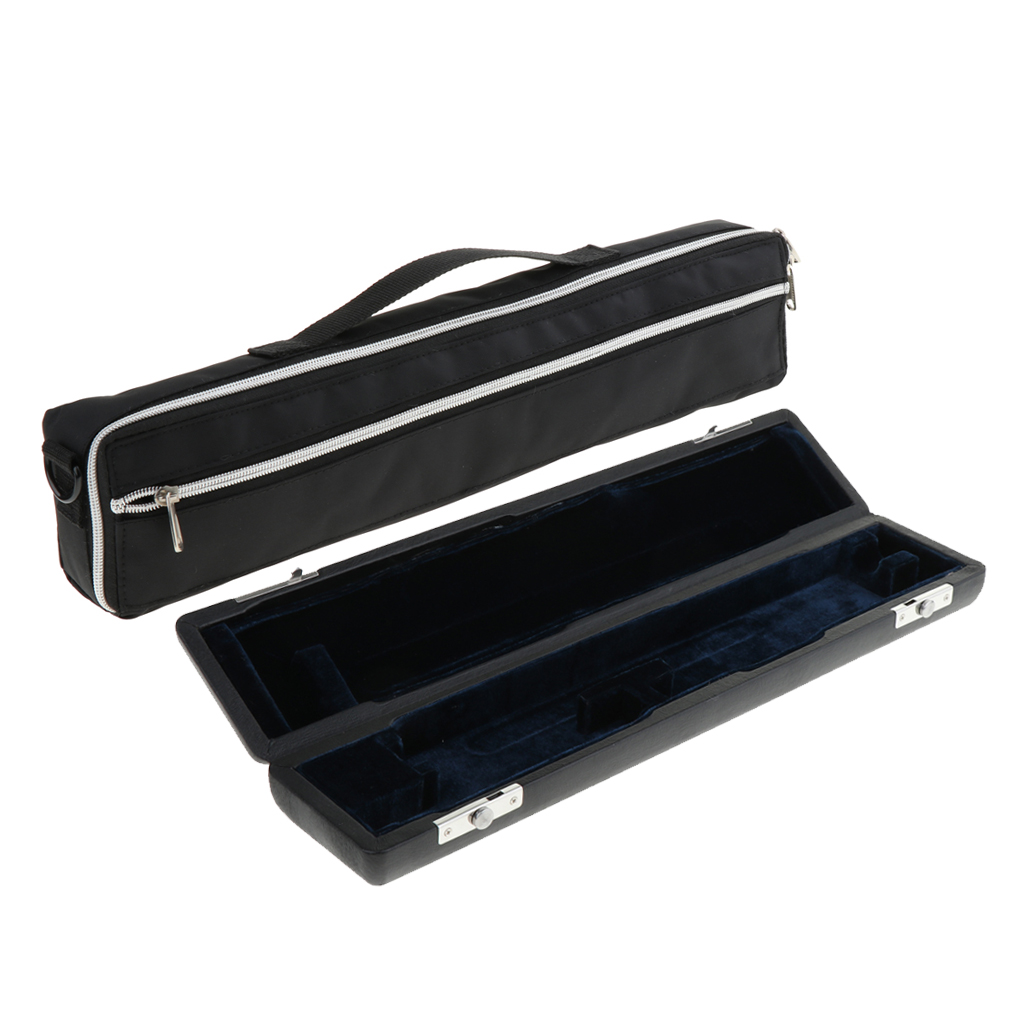 Funda acolchada de transporte para flauta de 43cm y 17 agujeros, con bolsa de almacenamiento, cubierta de bolso, contenedor negro para amantes de la flauta, 1 unidad
