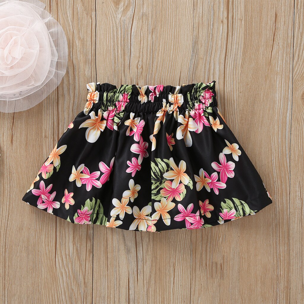 Bonito da criança do bebê crianças meninas elástico floral tutu saia verão crianças saias de algodão meninas moda floral vestido de princesa vestidos