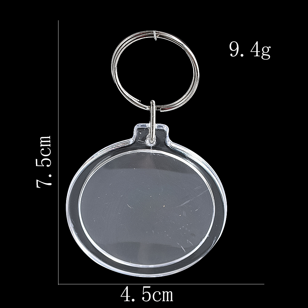 1pcs Rectangle Oval Transparent Keychain Blank Acrylic Insert Photo Keychain Frame Keyring Tassels Snap-In Custom Insert Photo: black