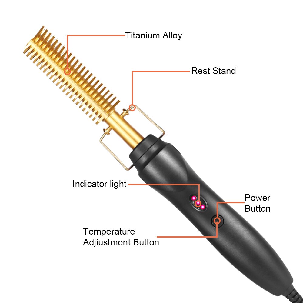 2 in 1 Hair Straightener Hair Curler Electric Heating Comb Hair Smooth Flat Iron Multifunctional Straightening Styling Tool