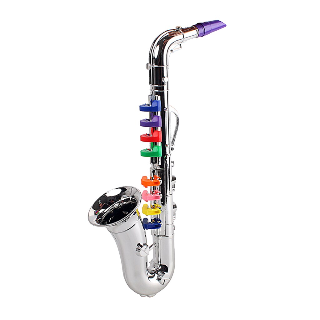 Sliver Mini Saxophone with 8 Note for Preschool Educational Birthday Toy