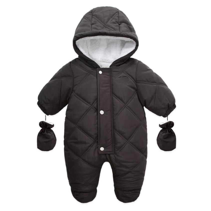 Miayii 2021 macacão roupas do bebê inverno cordeiro design de pele infantil meninos meninas quente algodão macacão manga longa com capuz macacão a768: Dark grey / 9M(73cm) 9-12m