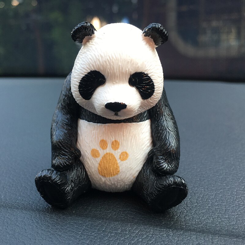 Sød panda bil ornamenter dekoration panda dukke model mini panda dukke bil midterkonsol dekoration bil tilbehør interiør: Brun
