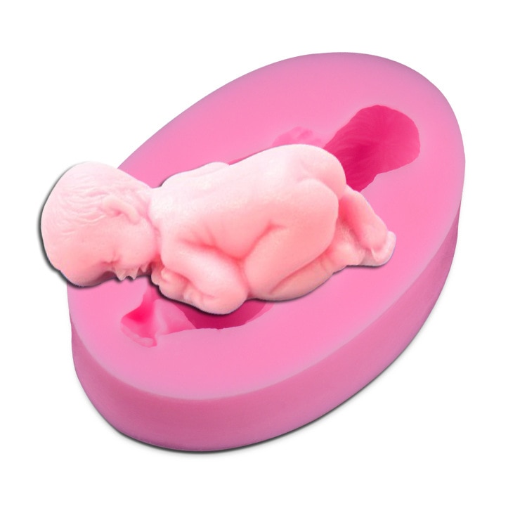 1 ST Silicone Baby Cakevormen Pasgeboren Zuigelingen Baby 3D siliconen Cakevormen Hand Made Zeep Fondant Cakevorm JK 0873