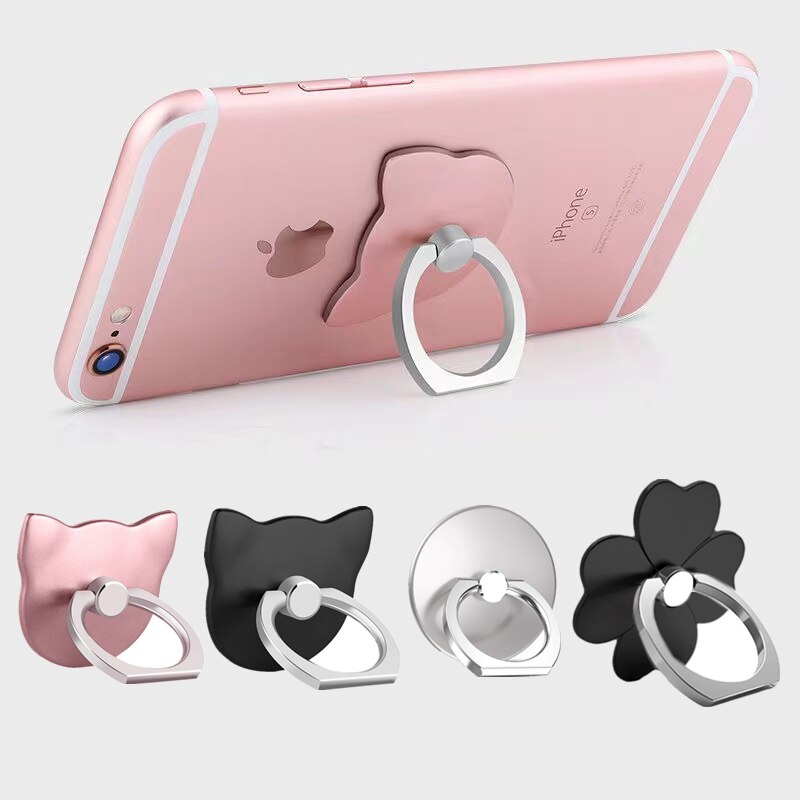 Finger Ring praktisch Smartphone Ständer Halfter praktisch Clever-Runde Telefon Ring transparent Katze Halfter Herz Buchse Auto Halterung Ständer