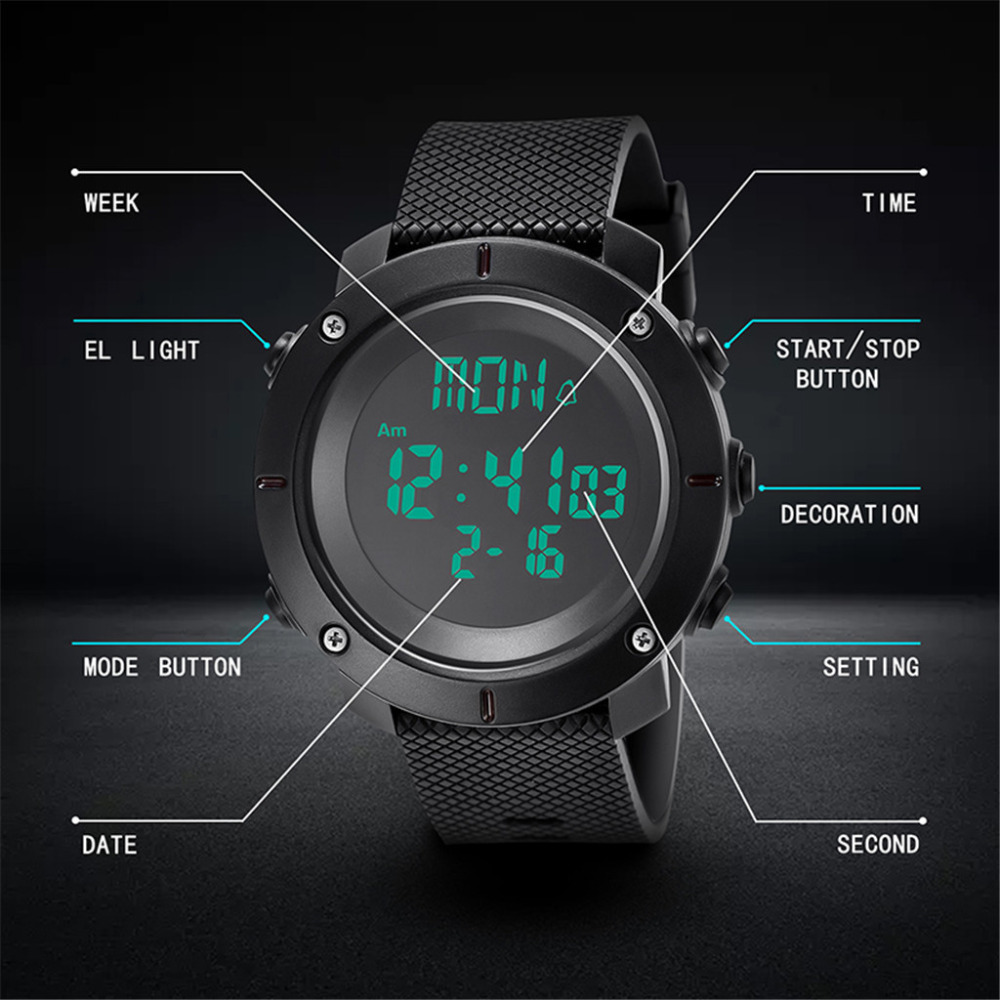 KAK Watch-reloj electrónico de alta gama para hombre, resistente al agua hasta 30M, contador de pasos, deportivo, novedad