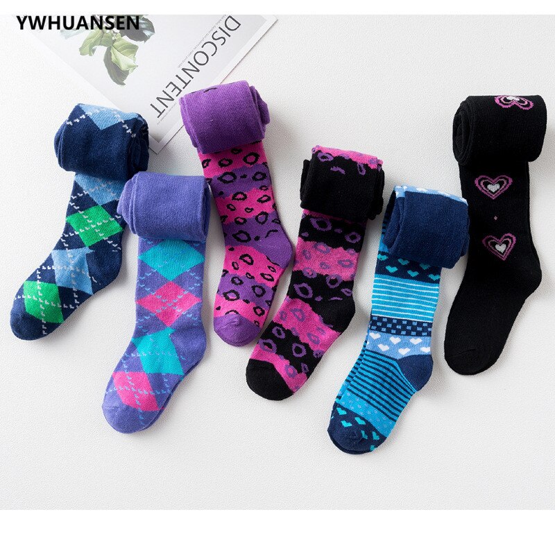 YWHUANSEN Children's Tights Rhombus Pattern Stockings For Girls Boy Cotton Pantyhose Kids Patterned Collant Enfant