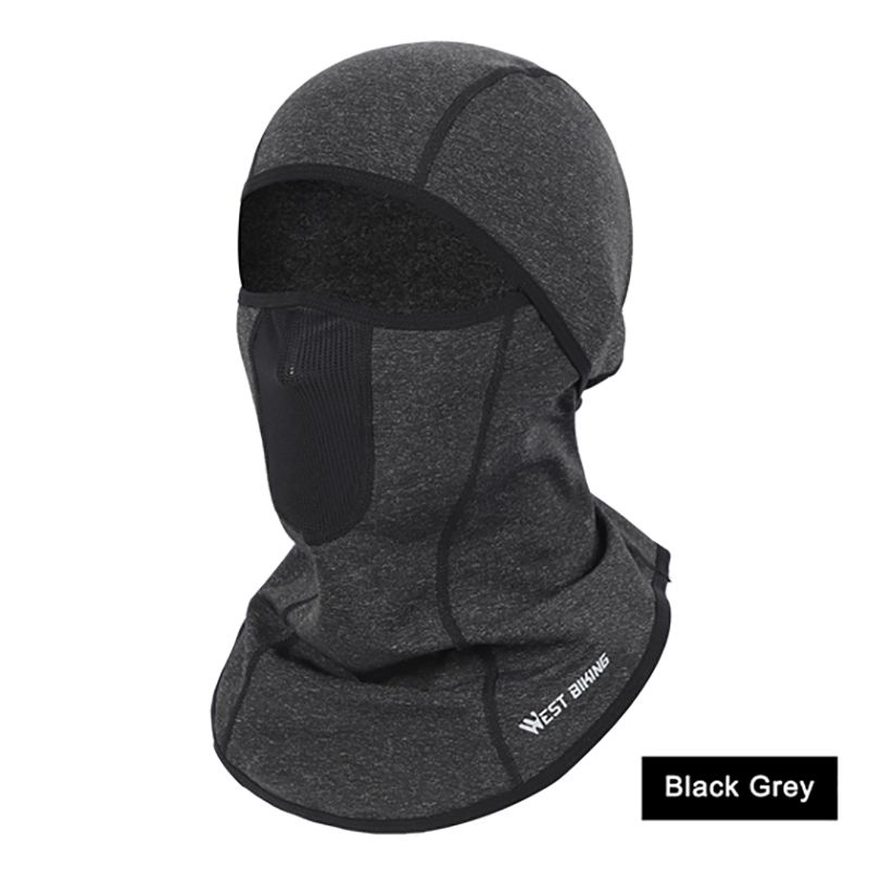 Windproof Breathable Mask Outdoor Hiking Riding Headwear Warm Face Mask Hood: Dark Gray