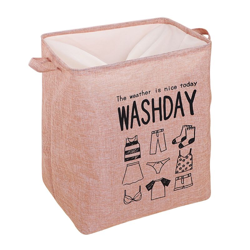 EVA Dirty Clothes Laundry Basket Foldable Laundry Hamper With Handles Storage Bin Bucket For Home: Pink