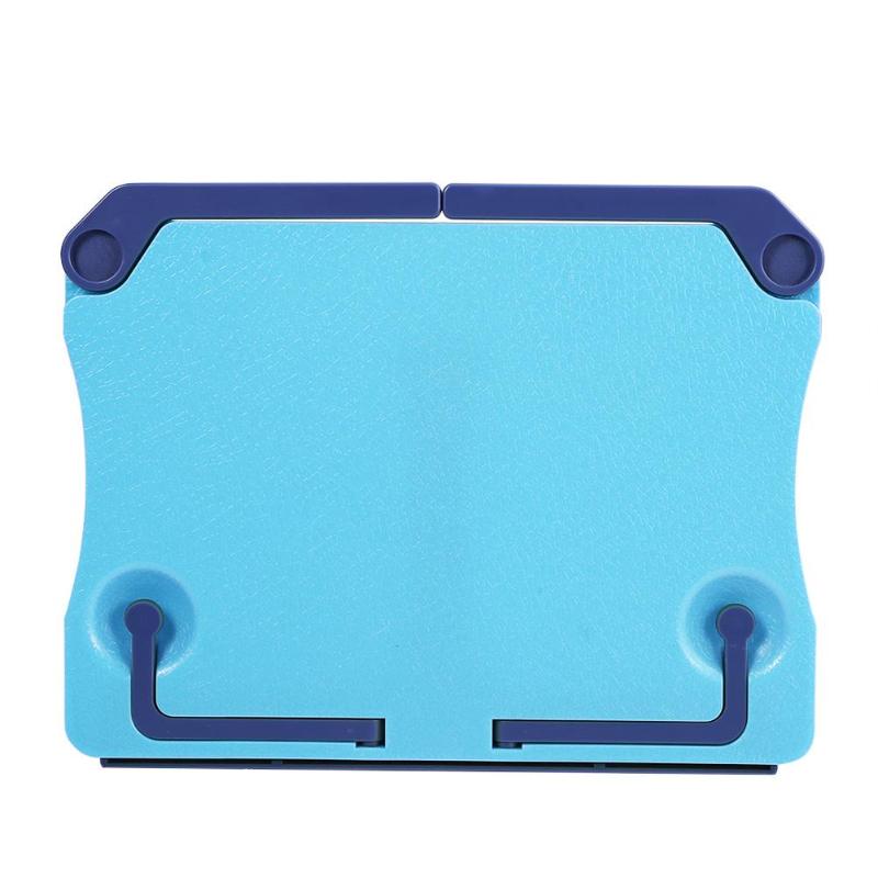 Sujetalibros de ABS plegable portátil, 5 colores, libro de lectura, lámina de soporte, estante de música, organizador de escritorio, soporte de teléfono y tableta: Azul