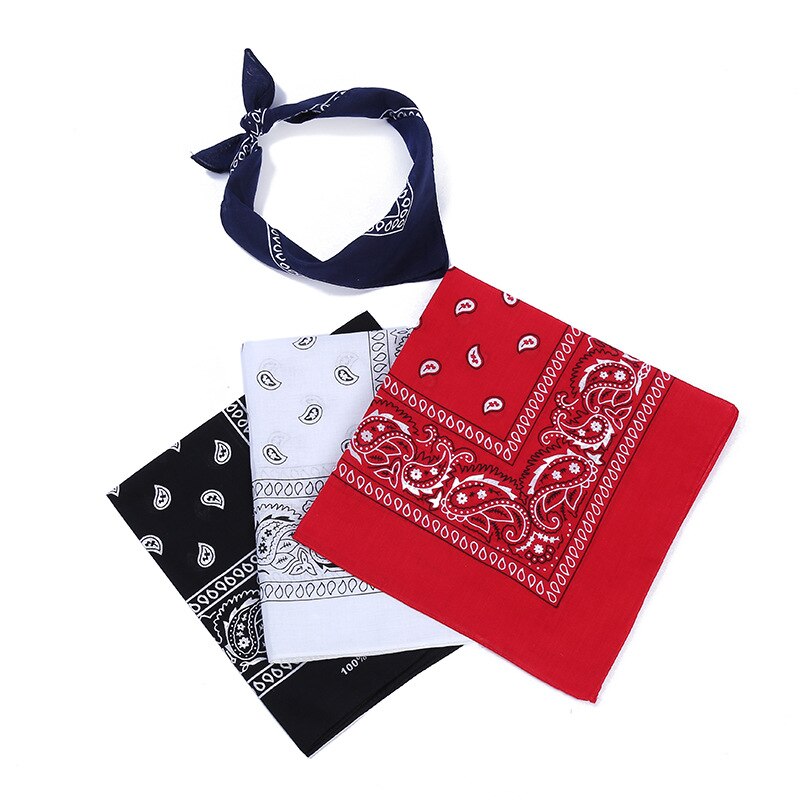 2020New Aangekomen Unisex Hip Hop Zwarte Bandana Mode Hoofddeksels Haarband Sjaal Pols Wraps Vierkante Sjaals Afdrukken Zakdoek