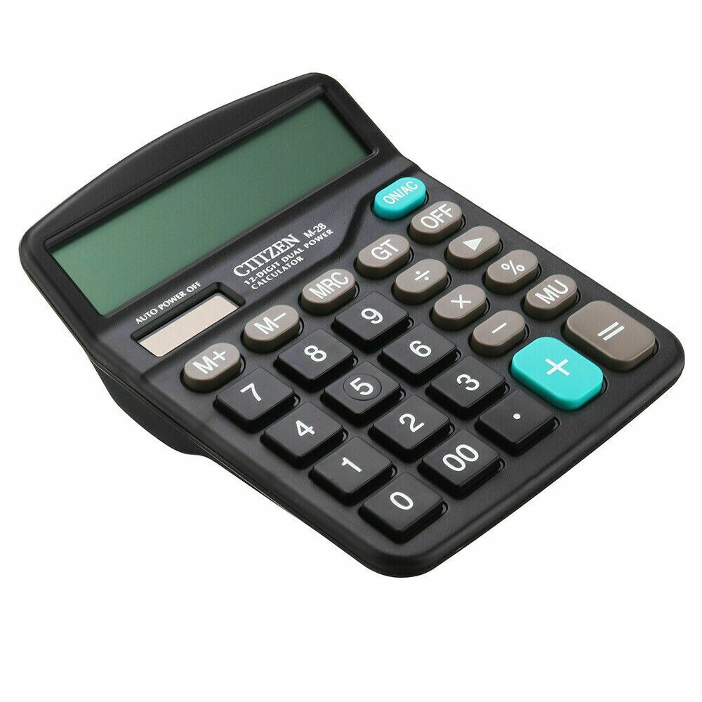 Solar Battery Desktop Calculator Basic 12-Digit Large Display Office Business