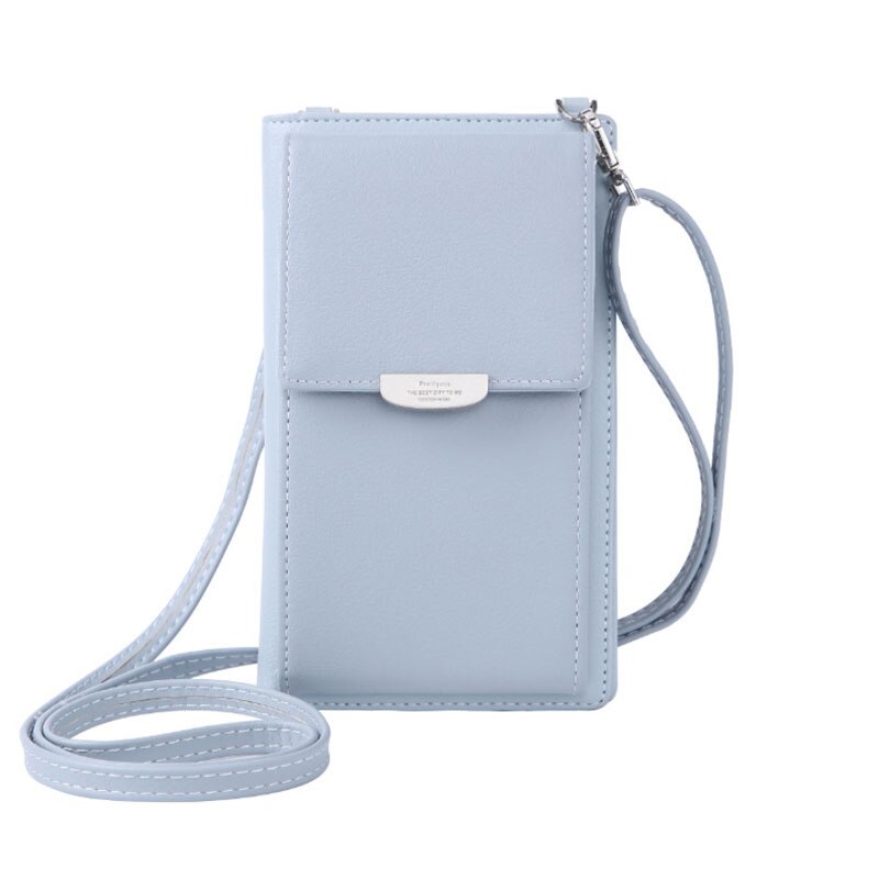 UHHBCCR Women Wallet Brand Cell Phone Wallet Big Card Holders Wallet Handbag Purse Clutch Messenger Shoulder Straps Bag: Blue