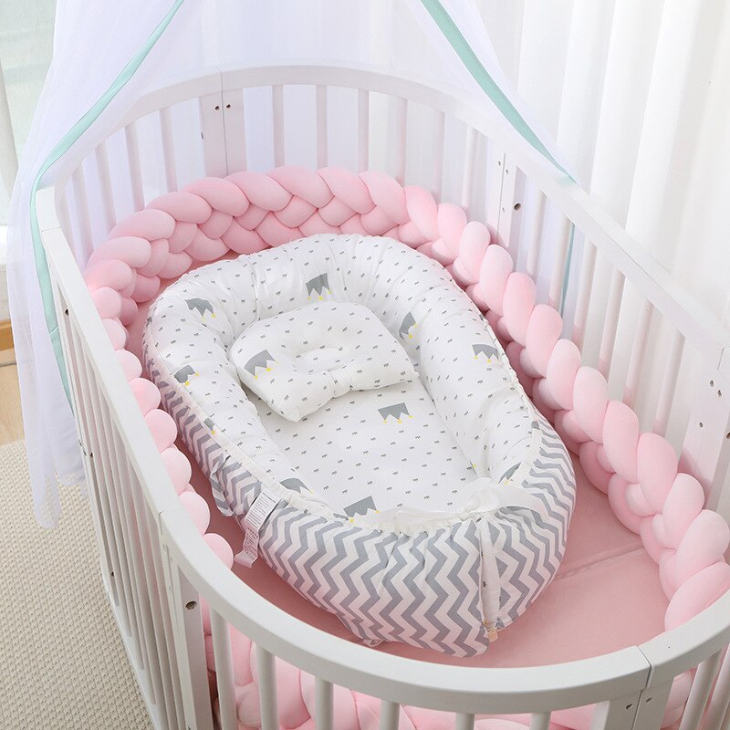 Baby Nest Bed Voor Jongens Meisjes Pasgeboren Bed Wasbare Wieg Matras Verwijderbare Reizen Babybedje Baby Peuter Katoen Wieg Bumper: NUY14