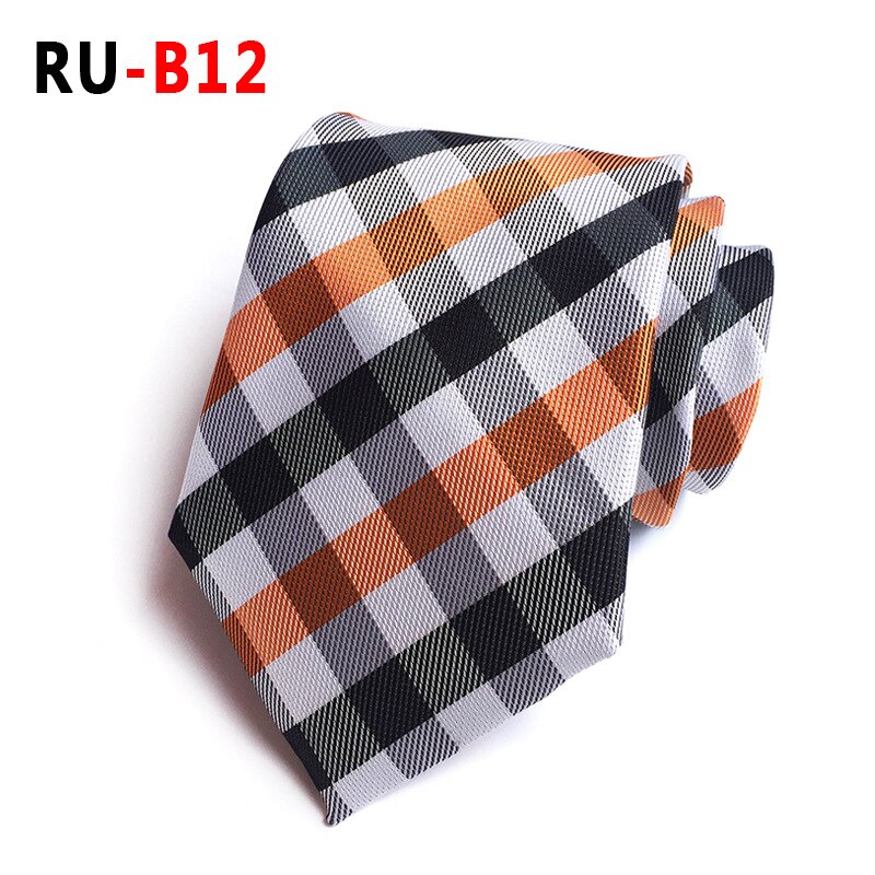 Silk Jacquard 8 cm Plaid Tie Suit Business Tie: RU-B12