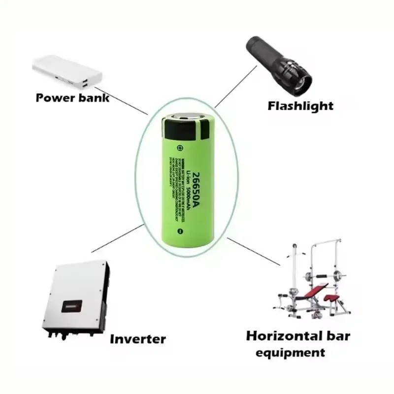 Original 26650A battery 5000mAh 3.7V 50A lithium-ion rechargeable battery 26650A LED flashlight + charger