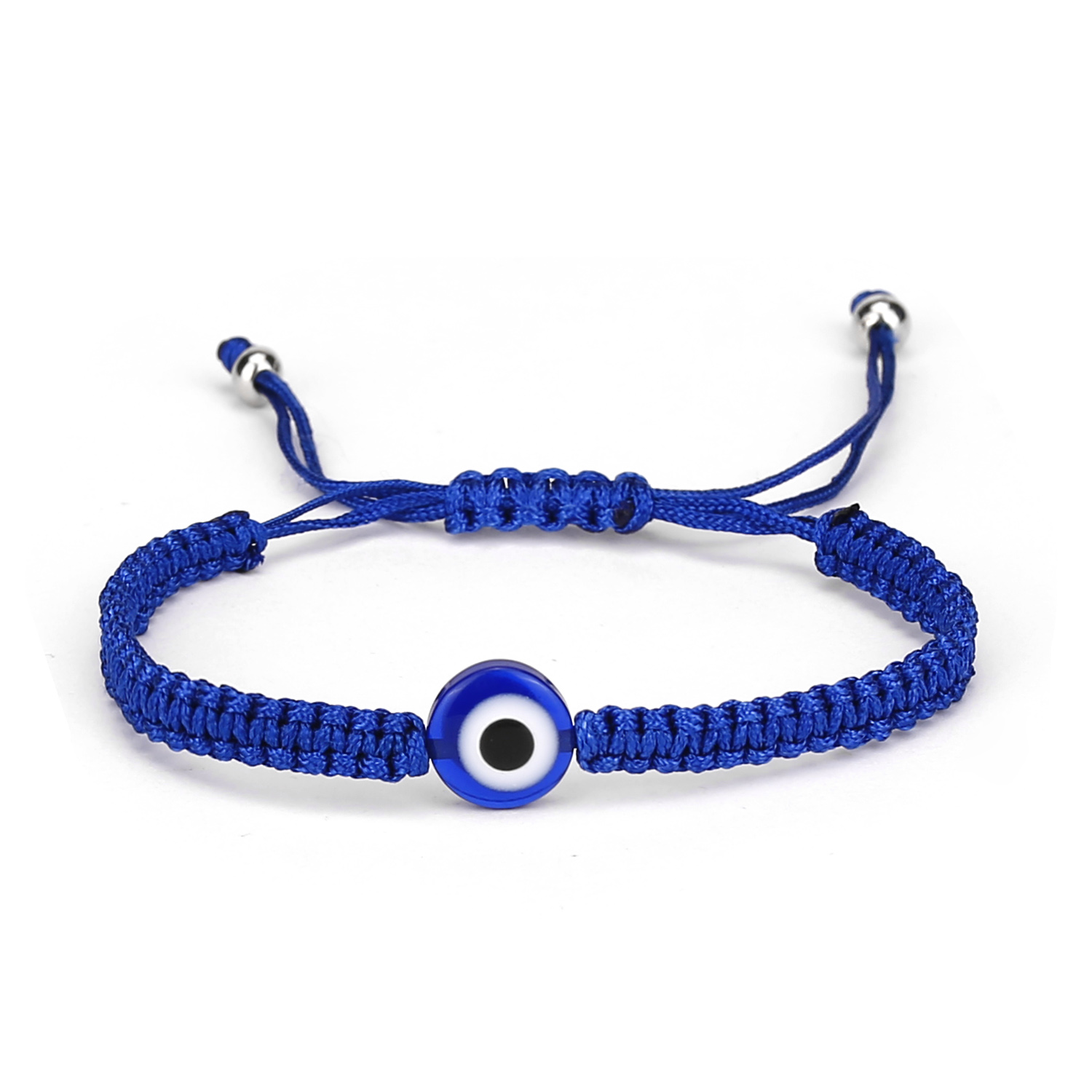 Turkish Blue Evil Eye Bracelet Men Women Handmade Woven Red Thread Adjustable Braided Bracelet Lucky Prayer Pulsera Jewelry: Black Gun Plated