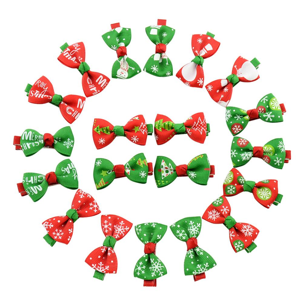 2 teile/satz Weihnachten Kleine Bogen Haarnadeln Für Mädchen freundlicher Süßigkeiten Haar Clips Haar Krawatte Baby Elastische Haar Bands Scrunchy Haar zubehör: alle(20Stck)