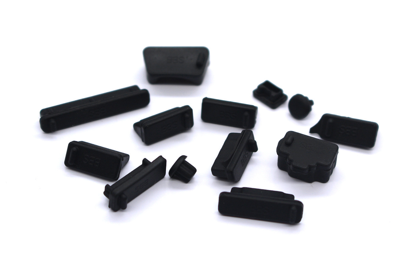 13 stück farbenfrohe silikon-staubschutzkappen für laptop-staubstecker, usb-staubschutzstecker, computerzubehör: Schwarz