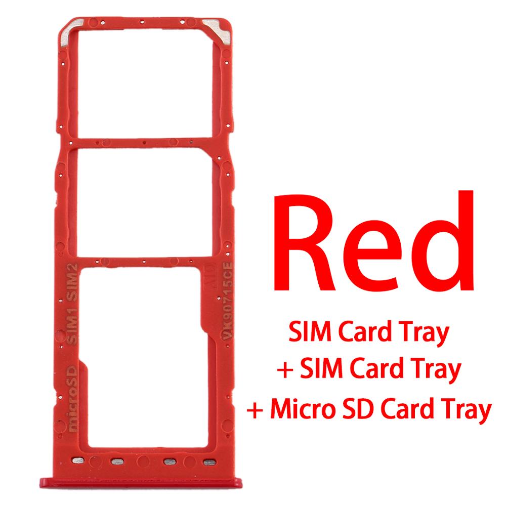 Vassoio di Carta di SIM + Micro SD Vassoio di Carta per Samsung Galaxy A20 A30 A50/A10 Telefono Originale Nano SIM micro SD Vassoio di Carta di Adattatore: A10 (Red)Micro SD