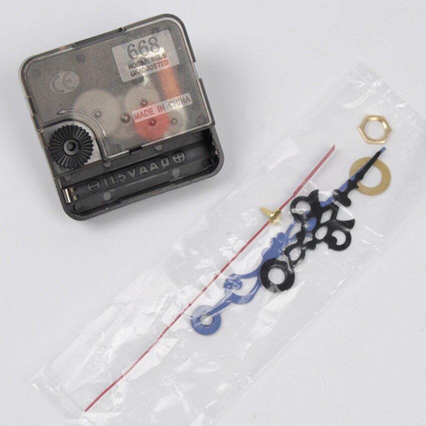 Quartz Clock Movement Mechanism Long Spindle Red Hands Repair DIY Kit Set S