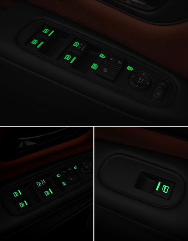 Auto Styling Auto Raam Schakelaar Lichtgevende Sticker Voor Nissan Qashqai Micra Navara Almera