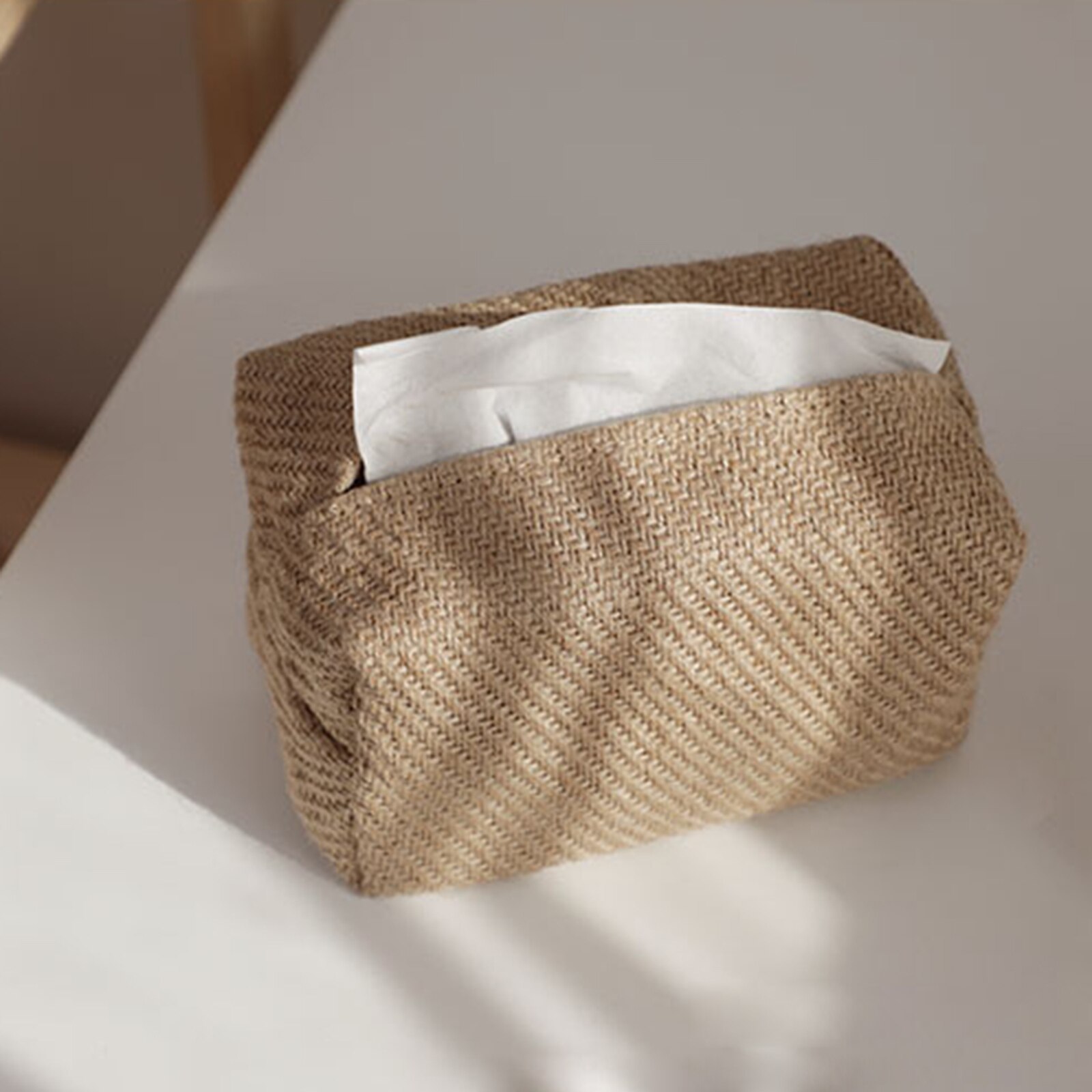 Cajas de pañuelos artísticos de tela de lino y algodón, caja de papel Simple, soporte para servilletas para el hogar, sala de estar y mesa de comedor