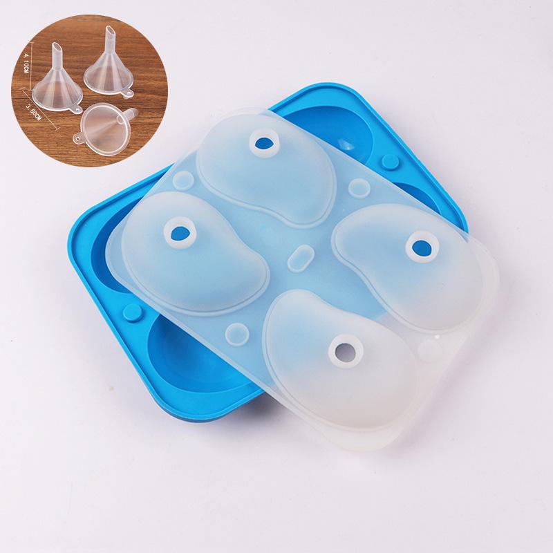 3D Mango Chocolate Mold 4-Cavity Silicone Mousse Mold Easy Release Mold For Pudding DIY Baking Mould