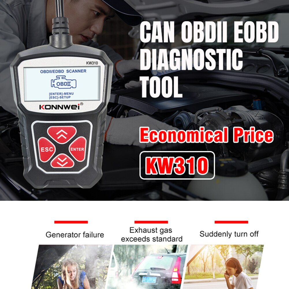 KONNWEI KW310 OBD2 Scanner Auto Code Reader OBD II Car Diagnostic Scanner