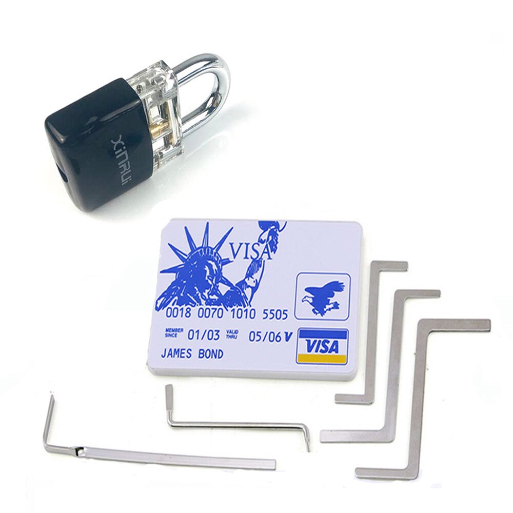3 In 1 Slotenmaker Praktijk Gereedschap Set,Transparet Slot, Kaart Lock Tool, gebroken Sleutel Verwijderen Tool, Spanning Moersleutel
