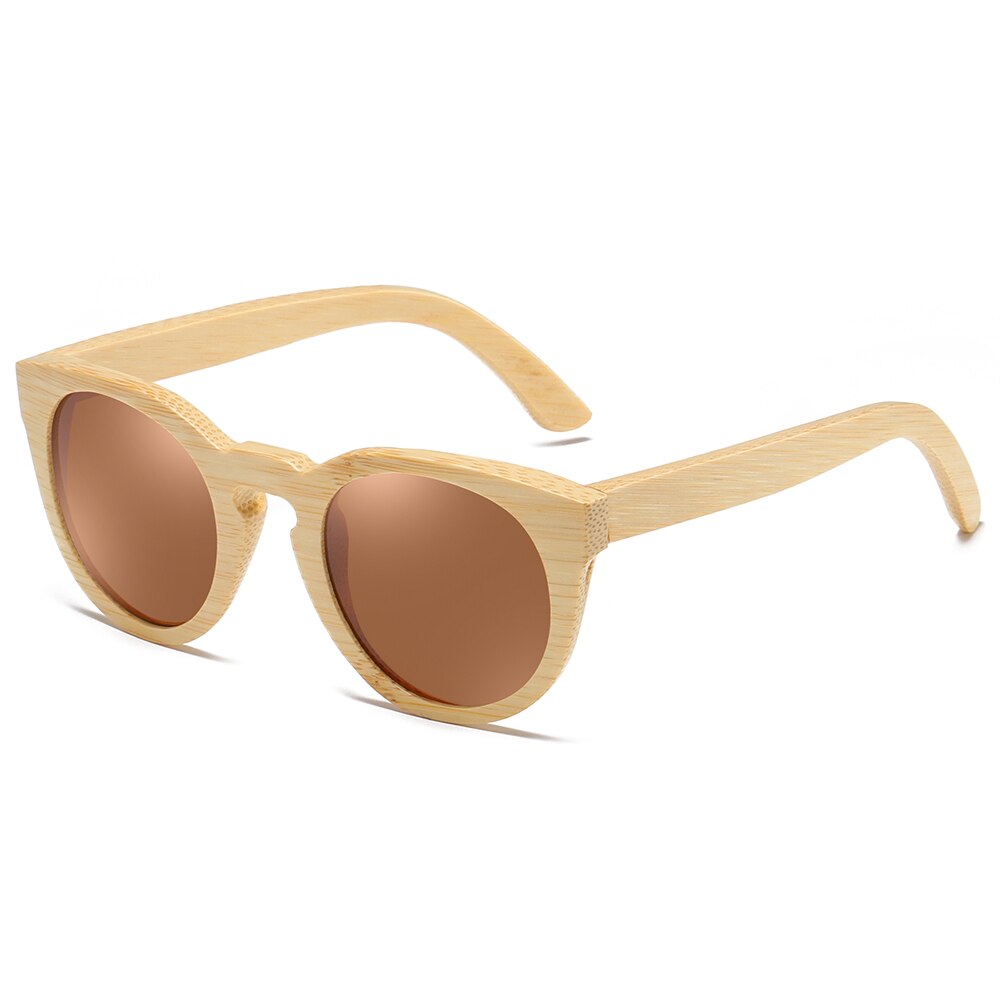 GM Natuurlijke Bamboe Zonnebril Vrouwen Gepolariseerde UV400 Klassieke zonnebril Mannen Vintage Houten Zonnebril S824: Brown