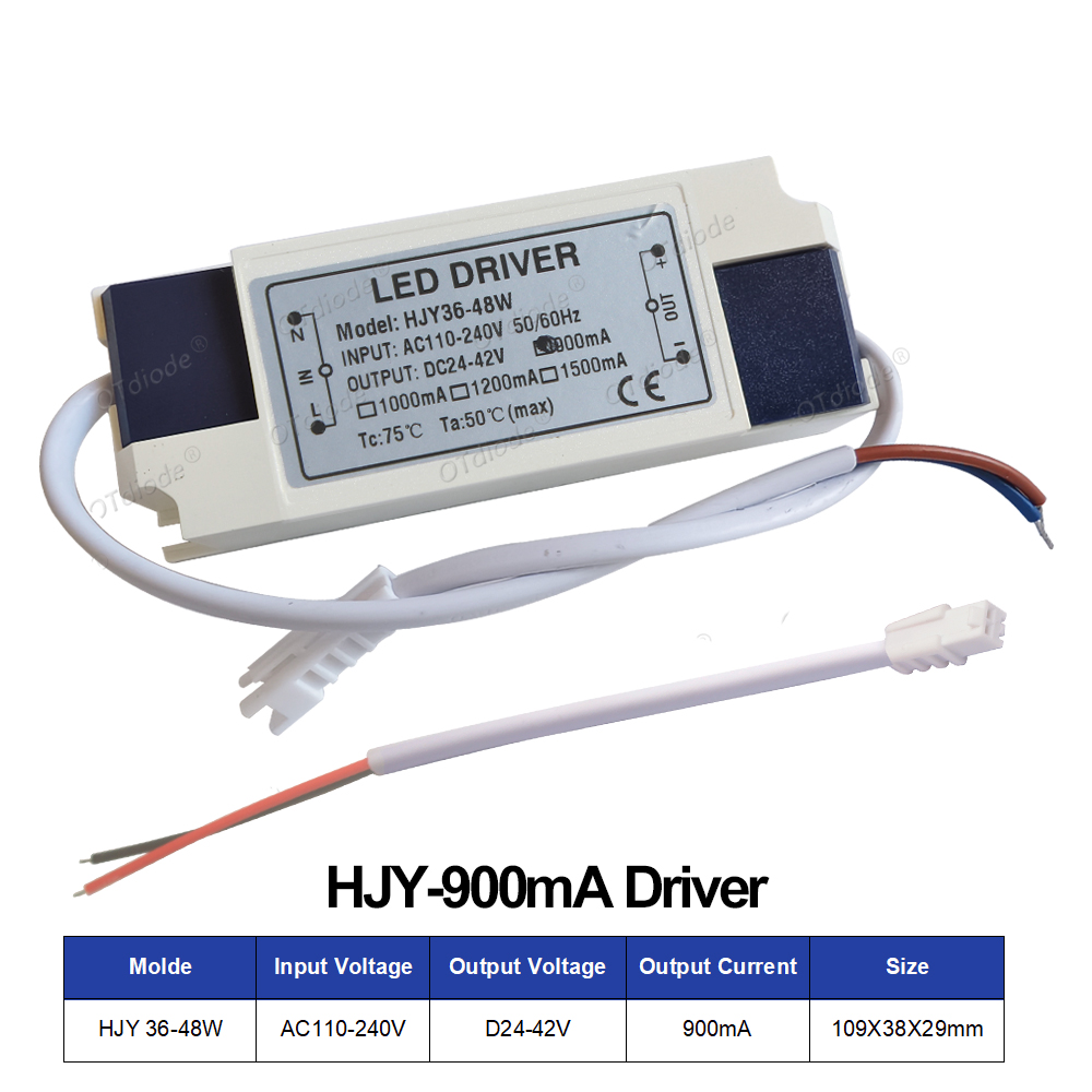 110v 220v 36w 40w 45w 48w led-driver  dc24-42v 900ma 1000ma 1200ma 1500ma flimmerfri strømforsyning ekstern lystransformer: Beige / 380v