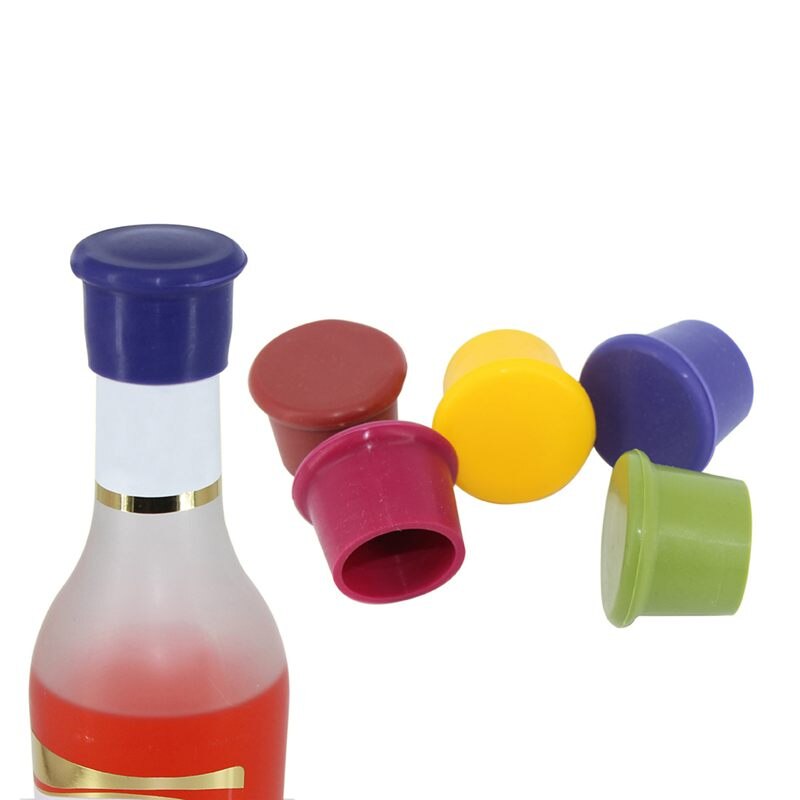 10 Stuks Siliconen Wijn Stoppers Fles Caps Wijnfles Cap Cover Voor Het Houden Van Wijn Verse, 5 Kleuren