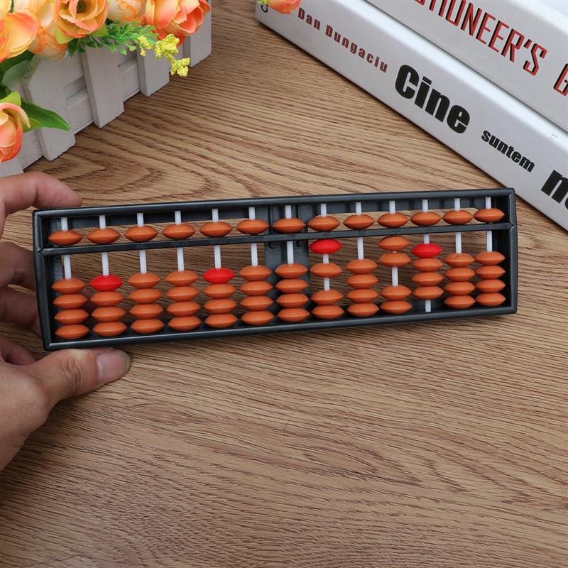 1pc Soroban Style Abacus 13 Rods Plastic Arithmetic Abacus Soroban Calculating Tool Educational Tools For Students Kids Brown