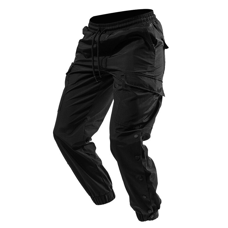 Cargo Pants Men's Hip Hop Streetwear Jogger Pant Trousers: L / black