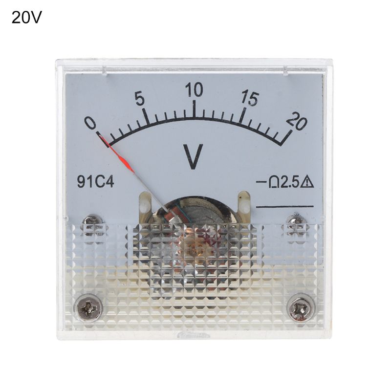 1pc DC Voltmeter Analog Panel Spannung Meter Mechanische Zeiger Typ Mechanische Spannung Meter 3/5/10/15/20/30/50/ 100/150/250V: 20V
