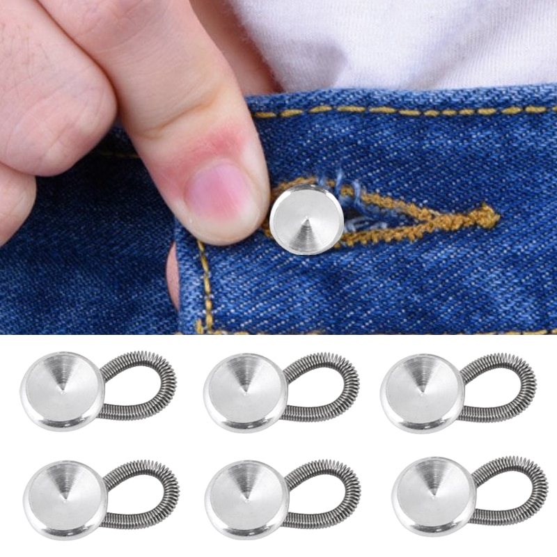 1 pc/6 pcs Mannen/Vrouwen Jeans Broek Fix Expanders Taille Stretch Kraag Hals Extender Metalen Knop lock Verlengen Gesp