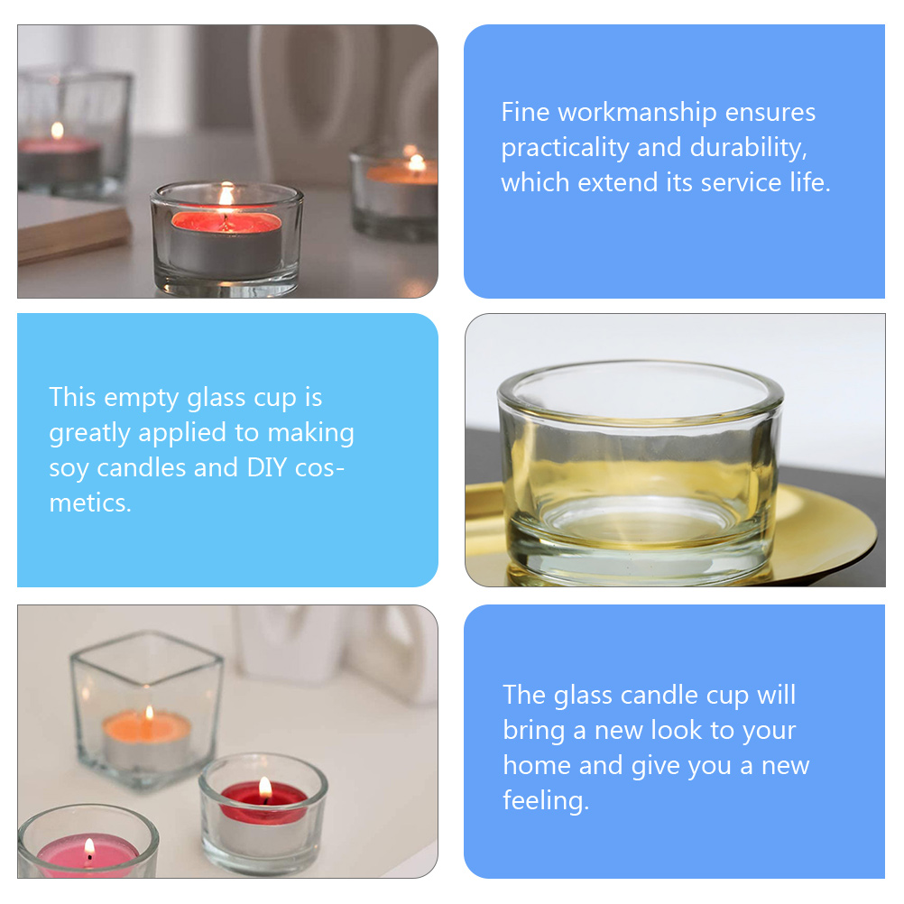 12Pcs Kaars Cups Kleine Transparante Theelichtje Kaars Houder Diy Kaars Cup Bruiloft Decoratie Helder Glas Cup